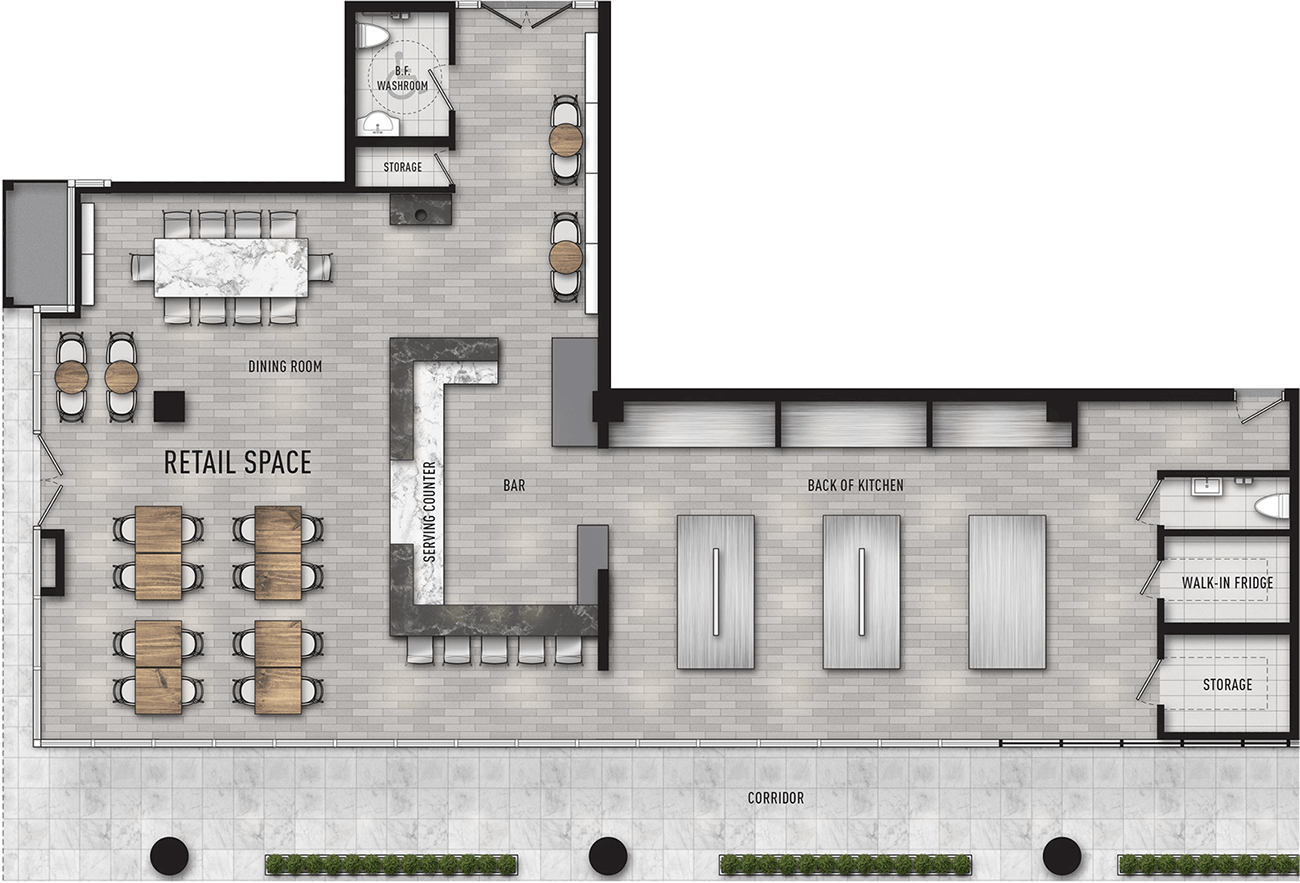 Parliament & Co Retail Floorplan Rendering